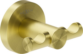 Mexen Ovio doppelter Handtuchhaken, gebürstetes Gold - 70A19512-55