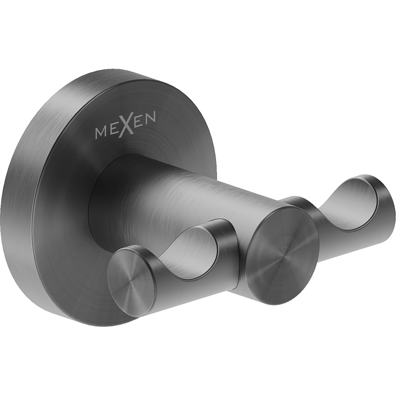 Mexen Ovio Doppelter Handtuchhaken, Gebürstetes Gun Gray - 70A19512-66