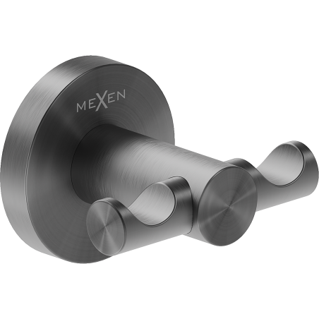 Mexen Ovio Doppelter Handtuchhaken, Gebürstetes Gun Gray - 70A19512-66