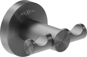 Mexen Ovio Doppelter Handtuchhaken, Gebürstetes Gun Gray - 70A19512-66