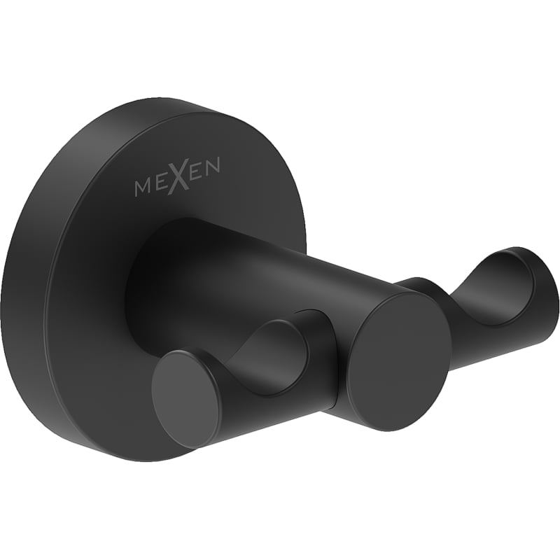 Mexen Ovio doppelter Handtuchhaken, schwarz - 70A19512-70