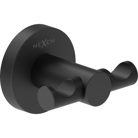 Mexen Ovio doppelter Handtuchhaken, schwarz - 70A19512-70