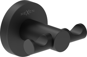 Mexen Ovio doppelter Handtuchhaken, schwarz - 70A19512-70