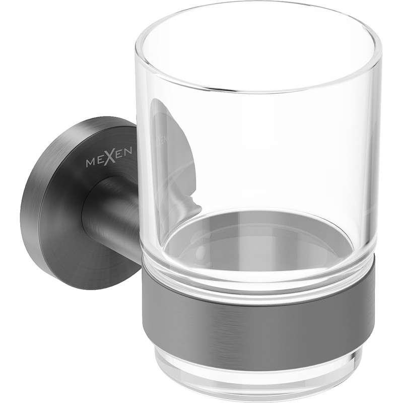 Mexen Ovio Becher für Zahnbürsten, gebürstetes Gun Gray - 70A19551-66