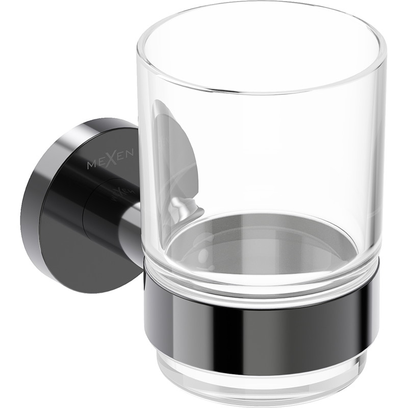 Mexen Ovio Zahnputzbecher, Black Chrome - 70A19551-73