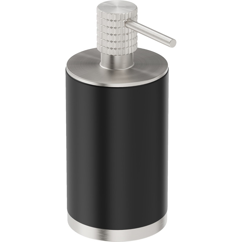 Mexen Triv stehender Seifenspender, schwarz/bürstetes Nickel - 70A33059-97B
