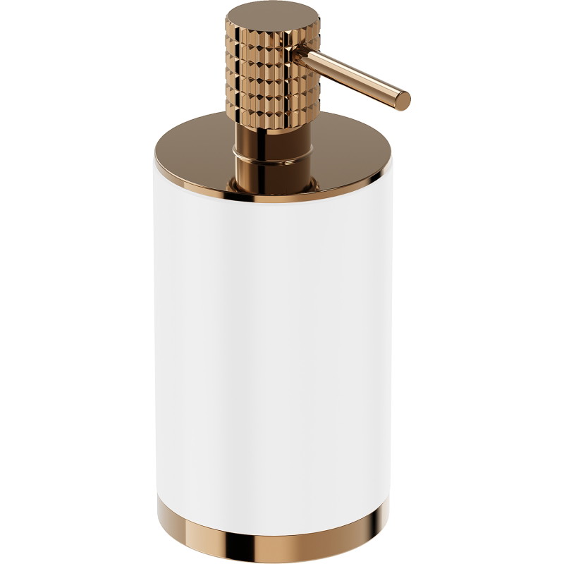 Mexen Triv stehender Seifenspender, weiß/roségold - 70A33059-60W