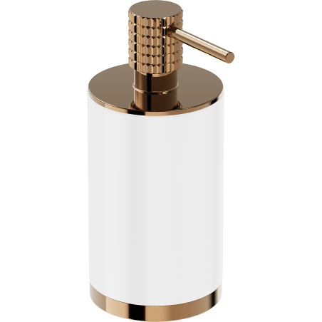 Mexen Triv stehender Seifenspender, weiß/roségold - 70A33059-60W