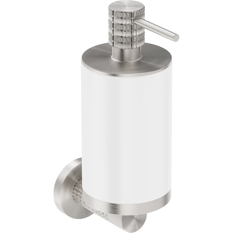 Mexen Triv Seifenspender, weiß/gebürsteter Nickel - 70A33058-97W