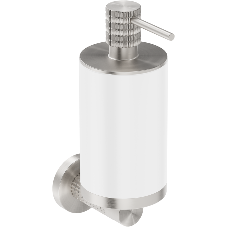Mexen Triv Seifenspender, weiß/gebürsteter Nickel - 70A33058-97W