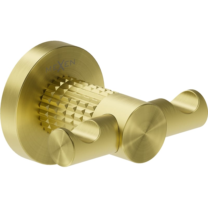 Mexen Triv doppelter Handtuchhaken, gebürstetes Gold - 70A33012-55