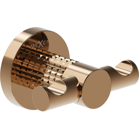 Mexen Triv doppelter Handtuchhaken, Roségold - 70A33012-60