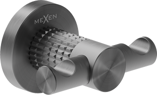 Mexen Triv doppelter Handtuchhaken, gebürstetes Gun Grey - 70A33012-66