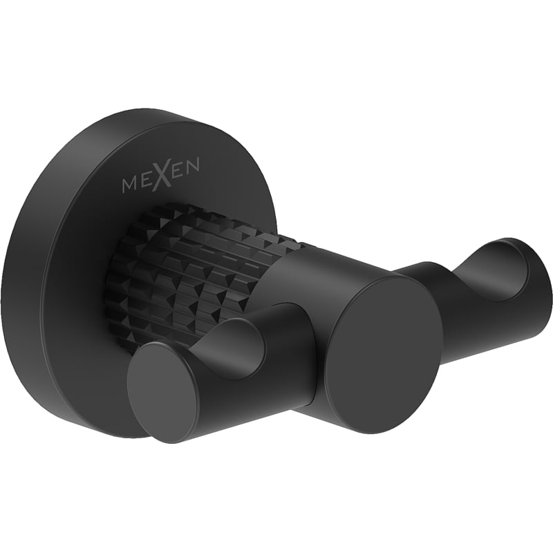Mexen Triv doppelter Handtuchhaken, schwarz - 70A33012-70