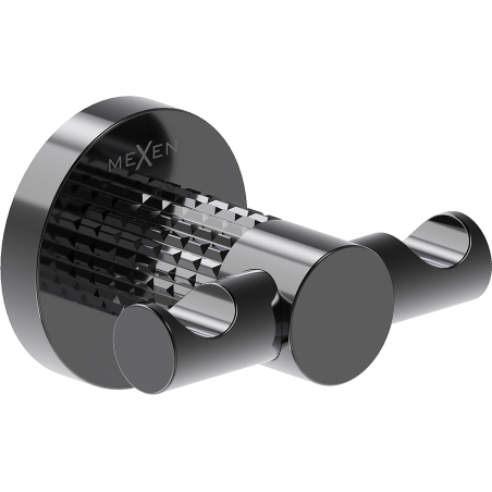 Mexen Triv Doppelter Handtuchhaken, Black Chrome - 70A33012-73