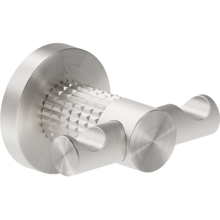 Mexen Triv doppelter Handtuchhaken, gebürstetes Nickel - 70A33012-97