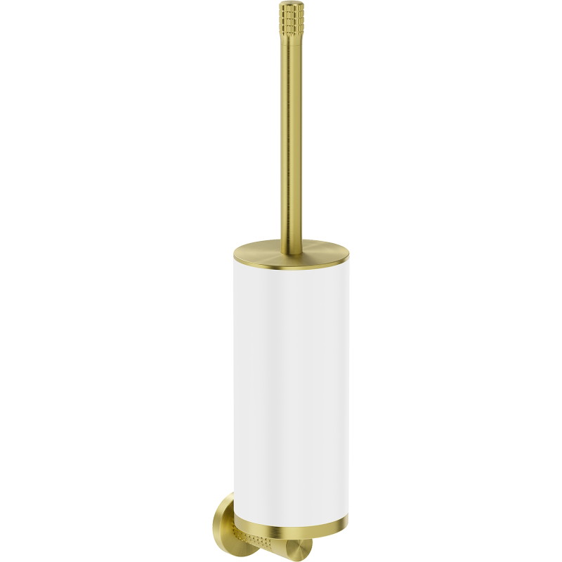 Mexen Triv Toilettenbürste, weiß/gold gebürstet - 70A33071-55W