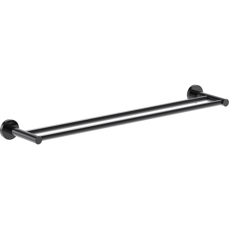 Mexen Ovio doppelter Handtuchhalter, Black Chrome - 70A19547-73
