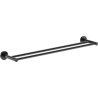 Mexen Ovio doppelter Handtuchhalter, Black Chrome - 70A19547-73