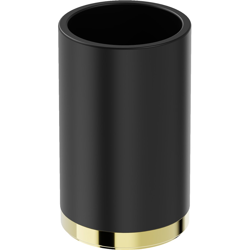 Mexen Triv stehender Zahnbürstenbecher, schwarz/gold - 70A33053-50B