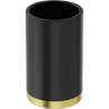 Mexen Triv stehender Zahnputzbecher, schwarz/gold gebürstet - 70A33053-55B