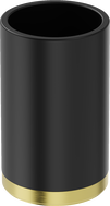 Mexen Triv stehender Zahnputzbecher, schwarz/gold gebürstet - 70A33053-55B