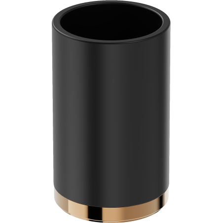 Mexen Triv stehender Zahnputzbecher, schwarz/roségold - 70A33053-60B