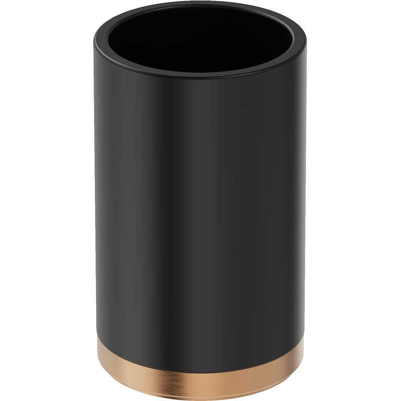 Mexen Triv stehender Zahnbürstenbecher, schwarz/bürstetes Kupfer - 70A33053-65B