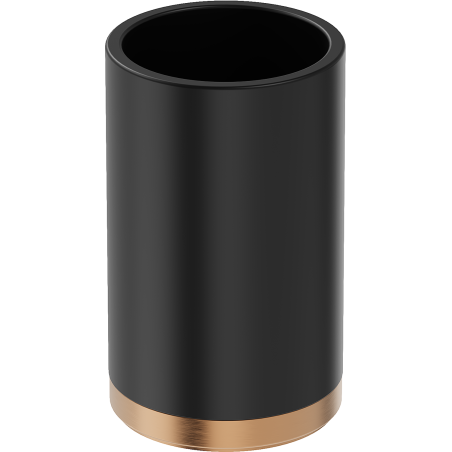 Mexen Triv stehender Zahnbürstenbecher, schwarz/bürstetes Kupfer - 70A33053-65B