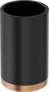 Mexen Triv stehender Zahnbürstenbecher, schwarz/bürstetes Kupfer - 70A33053-65B