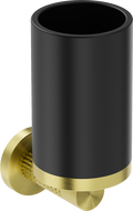 Mexen Triv Zahnbürstenbecher, schwarz/gebürstet gold - 70A33051-55B