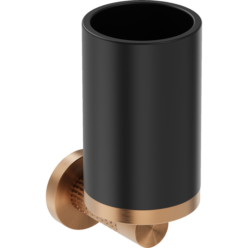 Mexen Triv Becher für Zahnbürsten, schwarz/gebürstetes Kupfer - 70A33051-65B