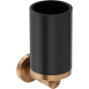 Mexen Triv Becher für Zahnbürsten, schwarz/gebürstetes Kupfer - 70A33051-65B