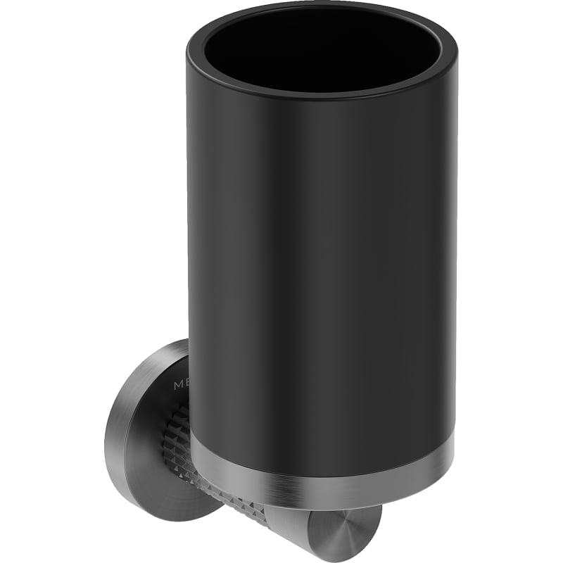 Mexen Triv Zahnputzbecher, schwarz/gebürstetes Gun Gray - 70A33051-66B