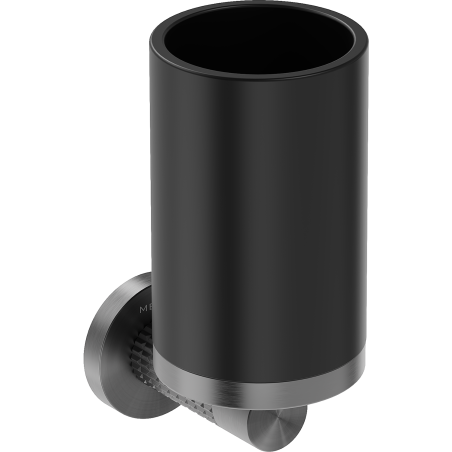 Mexen Triv Zahnputzbecher, schwarz/gebürstetes Gun Gray - 70A33051-66B