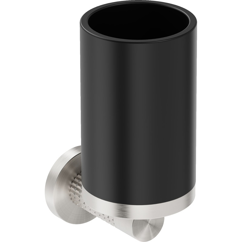 Mexen Triv Zahnputzbecher, schwarz/gebürsteter Nickel - 70A33051-97B