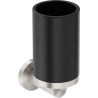 Mexen Triv Zahnputzbecher, schwarz/gebürsteter Nickel - 70A33051-97B
