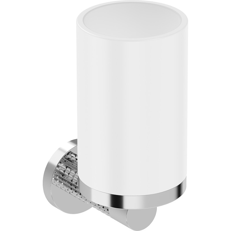 Mexen Triv Zahnbürstenbecher, weiß/chrom - 70A33051-00W