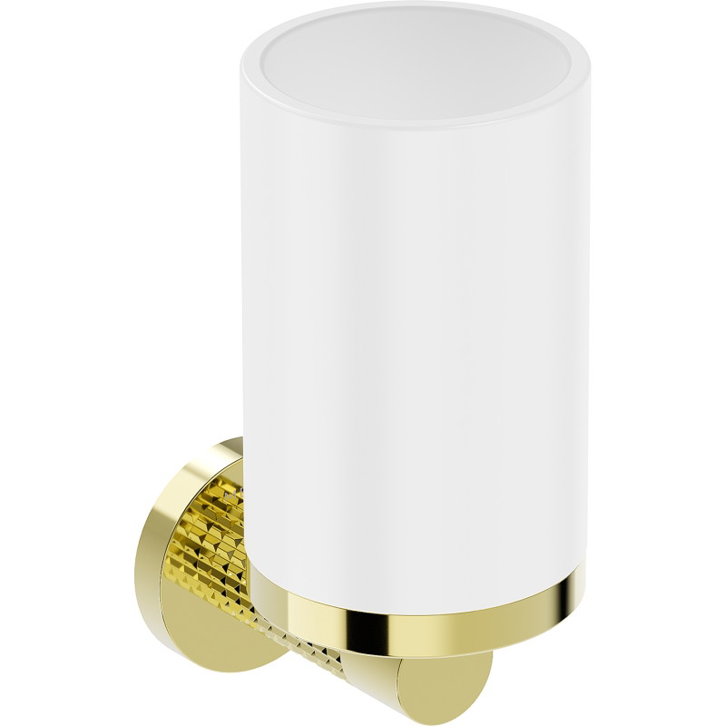Mexen Triv Zahnputzbecher, weiß/golden - 70A33051-50W