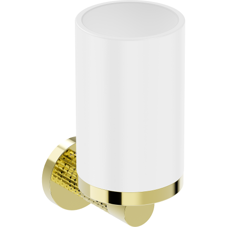 Mexen Triv Zahnputzbecher, weiß/golden - 70A33051-50W
