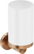 Mexen Triv Zahnputzbecher, weiß/gebürstetes Kupfer - 70A33051-65W