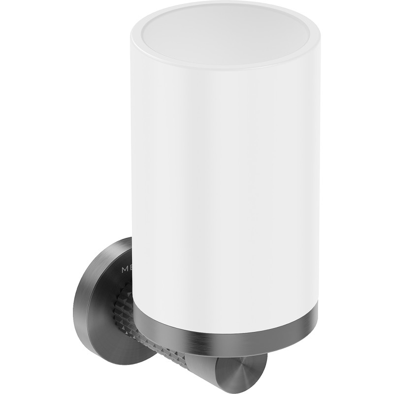 Mexen Triv Zahnputzbecher, weiß/Gun gray gebürstet - 70A33051-66W