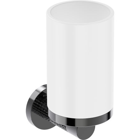 Mexen Triv Zahnputzbecher, weiß/black chrome - 70A33051-73W