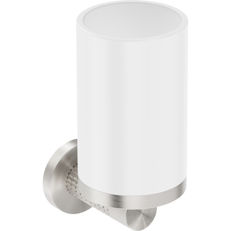 Mexen Triv Zahnbürstenhalter, weiß/gebürstetes Nickel - 70A33051-97W