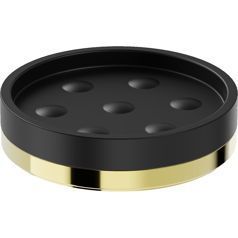 Mexen Triv Stehende Seifenschale, schwarz/gold - 70A33057-50B