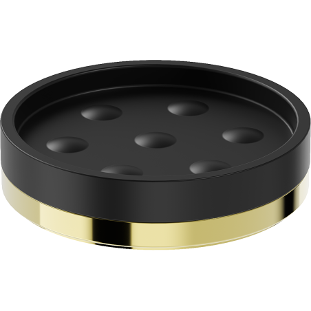 Mexen Triv Stehende Seifenschale, schwarz/gold - 70A33057-50B