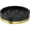 Mexen Triv stehende Seifenschale, schwarz/gebürstetes Gold - 70A33057-55B