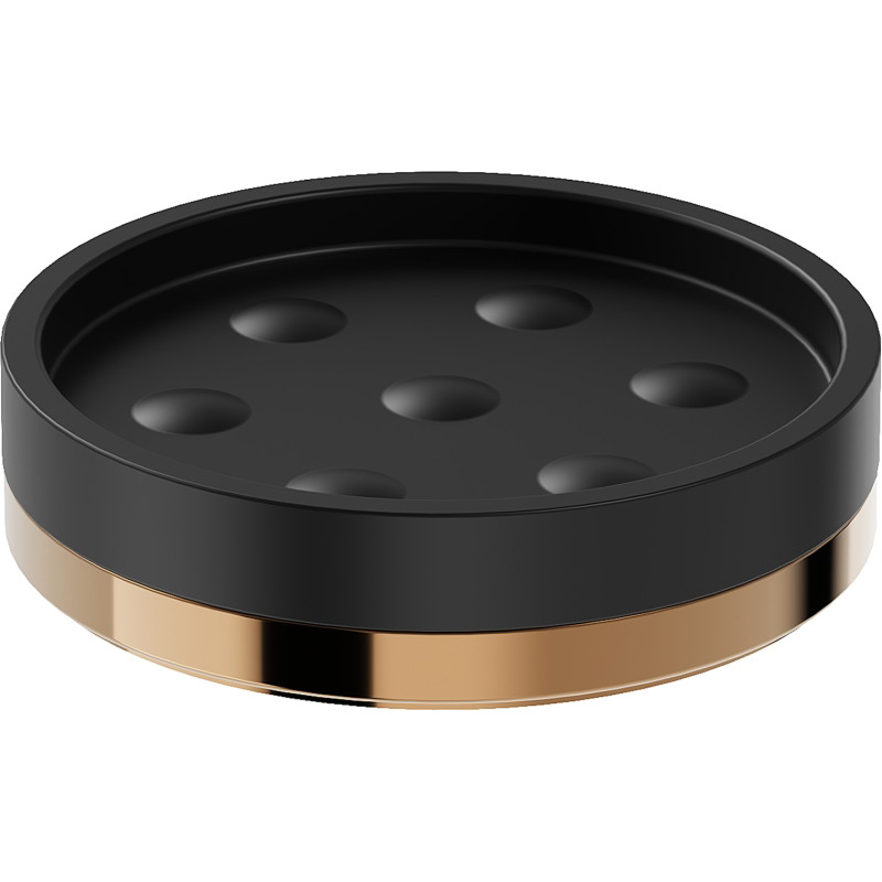 Mexen Triv stehende Seifenschale, schwarz/Roségold - 70A33057-60B