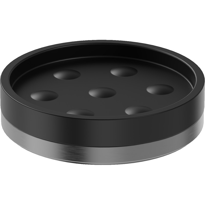 Mexen Triv stehende Seifenschale, schwarz/gebürstetes Gun Gray - 70A33057-66B