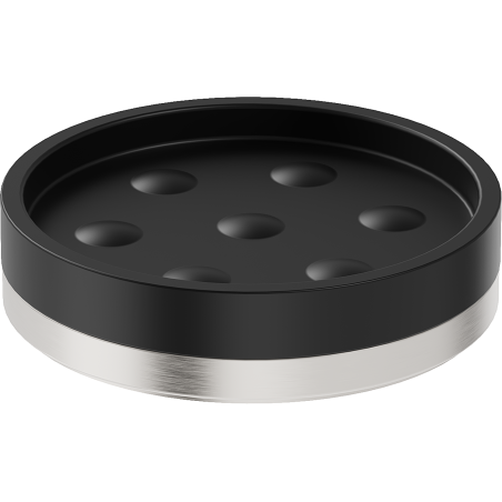 Mexen Triv stehende Seifenschale, schwarz/gebürstetes Nickel - 70A33057-97B
